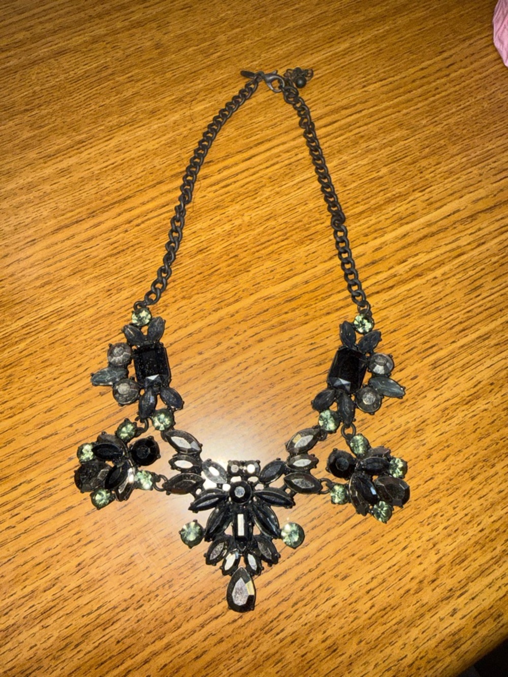 Black and Green Floral Statement Necklace - Women Jewelry